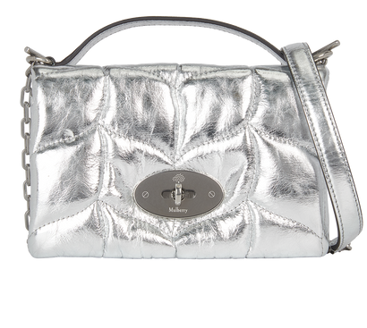 Metallic Tiny Softie, &pound;275, Handbags, Silver, Leather, Front view